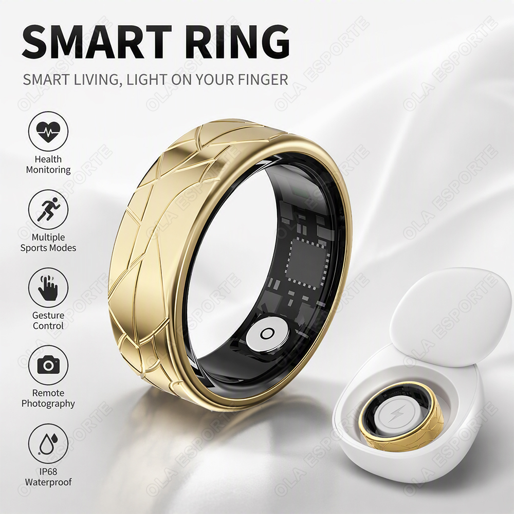 Smart Ring Health - Stainless Steel Smart Ring Waterproof 24h