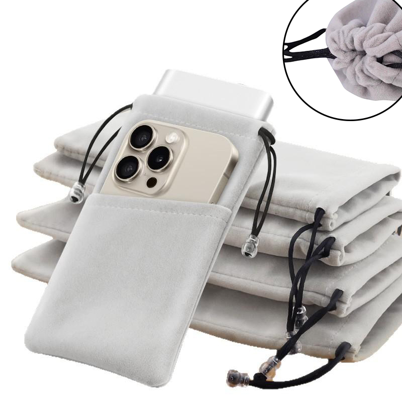Electronics Gadgets Bag - 1Pcs Multifunction Flannelette Drawstring Pouch Bag,
