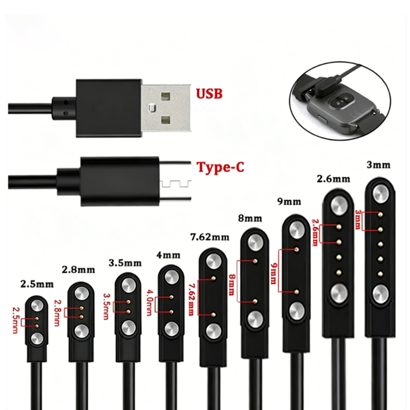 1PCS 2Pin 4Pin For Smartwatch  - Magnetic Charging Cable review and price